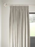 John Lewis Strata Weave Pair Lined Pencil Pleat Curtains, Putty