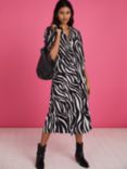 Baukjen Zebra Print Midi Shirt Dress, Black/White