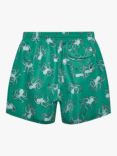 Trotters Octopus Swim Shorts, Green/Octopus