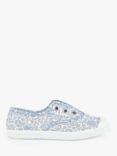 Trotters Kids' Hampton Plum Danjo Print Canvas Plimsolls, Coast