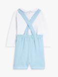 John Lewis Heirloom Collection Baby Pima Cotton Dungaree & Long Sleeve Bodysuit Set, Blue