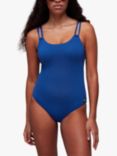 Whistles Double Strap Textured Swimsuit, Blue