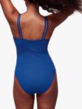 Whistles Double Strap Textured Swimsuit, Blue