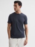 Reiss Bless Cotton Crew Neck T-Shirt, Airforce Blue