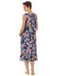Lauren Ralph Lauren Sleeveless Ruffle V Neck Floral Nightdress, Navy/Multi