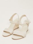Phase Eight Leather Plait Strap Sandals, Ivory