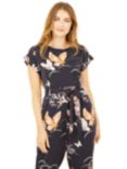 Yumi Butterfly Print Jumpsuit, Navy