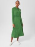 Hobbs Nadina Abstract Geometric Midi Shirt Dress, Pea Green, Pea Green