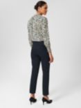 Hobbs Annie Cotton Blend Trousers, Navy