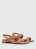 Tommy Hilfiger Flat Leather Sandals, Summer Cognac