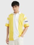 Tommy Jeans Stripe Archive Short Sleeve Polo Shirt, Star Yel White