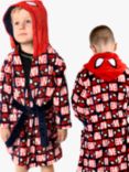 Brand Threads Kids' Spiderman Dressing Gown, Red/Multi
