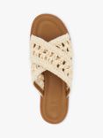 Dune Level Crochet Flat Sandals, Cream