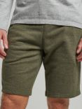 Superdry Vintage Logo Embroidered Jersey Shorts, Olive Marl