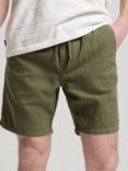 Superdry Linen and Organic Cotton Blend Vintage Overdyed Shorts, Olive Khaki