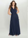 Gina Bacconi Chelsey Pleated Chiffon Maxi Dress