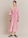 Ghost Larissa Midi Dress, Pink, Pink