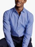 Charles Tyrwhitt Non-Iron Linen Blend Slim Fit Shirt, Cobalt Blue