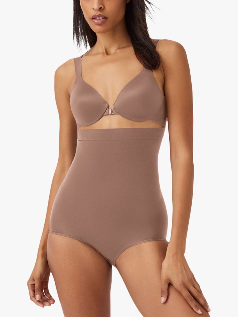 Spanx Medium Control Everyday Seamless Shaping High-Waisted Knickers, Café  Au Lait at John Lewis & Partners