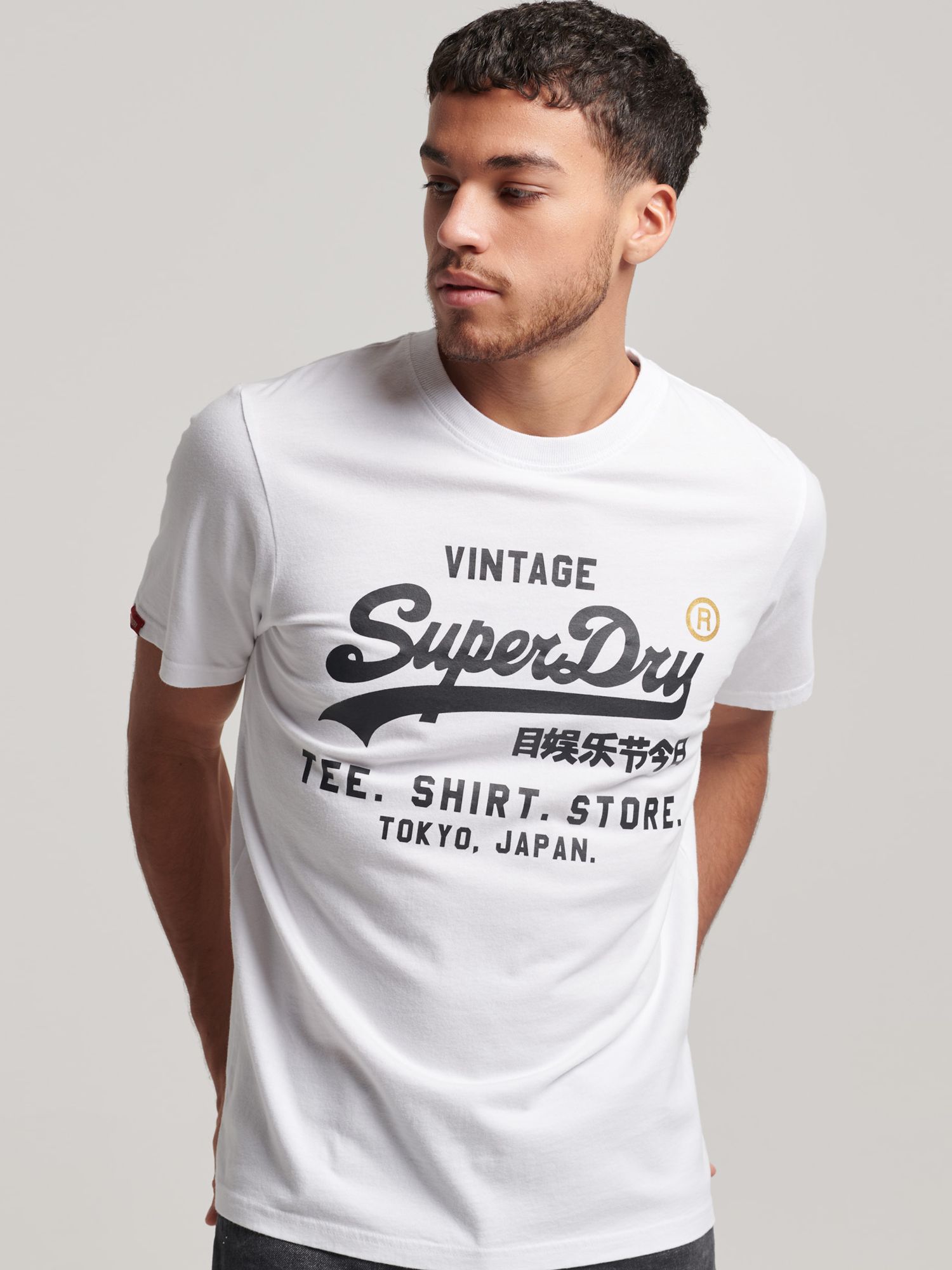 Forlænge etiket lager Superdry Vintage Logo Store Classic T-Shirt, Optic at John Lewis & Partners
