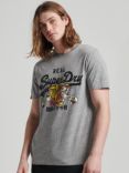 Superdry Vintage Logo Narrative T-Shirt, Athletic Grey Marl