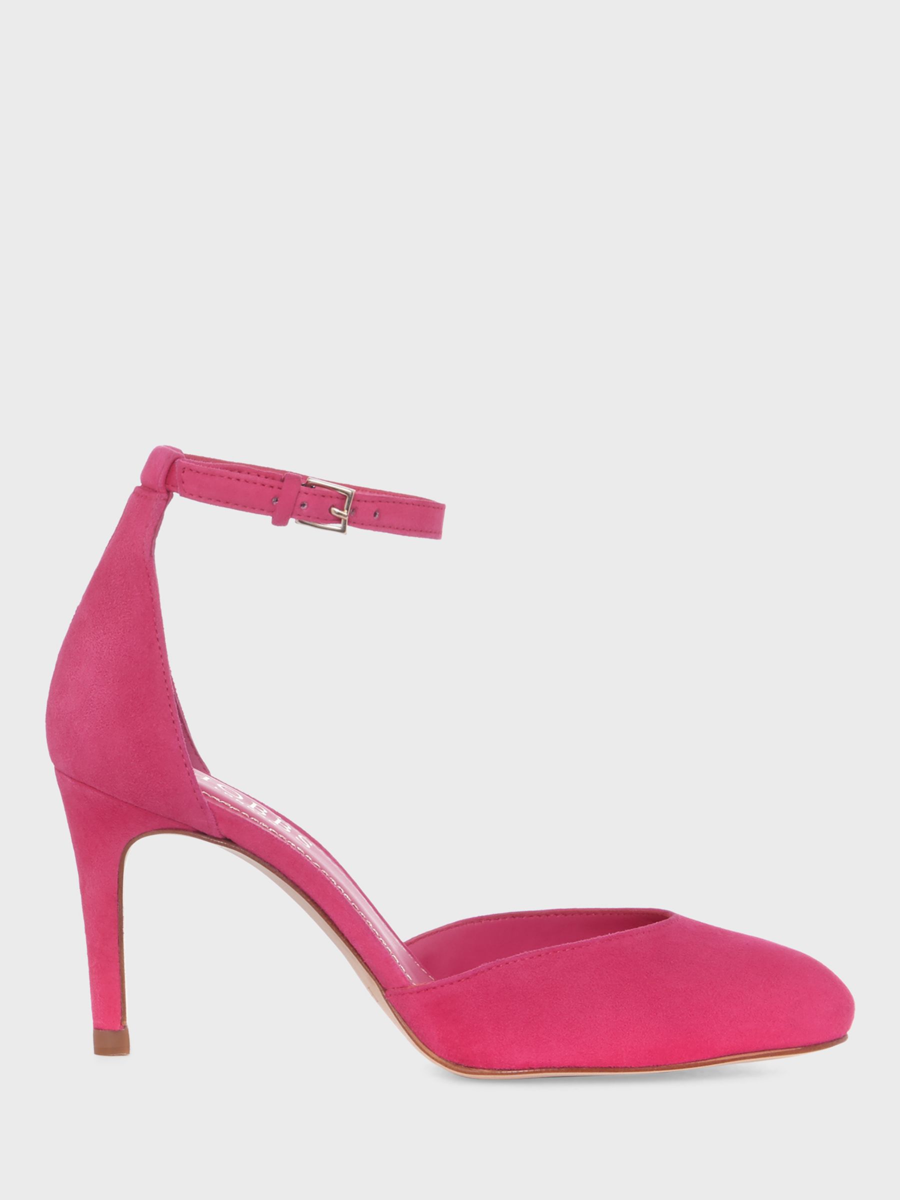 Hobbs Elliya Suede Court Shoes, Bright Pink, 9