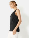 HUSH Sally V-Neck Jersey Vest Top, Black