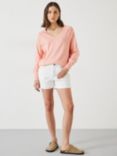 HUSH Francie Puff Sleeve Cotton Sweatshirt, Sunset Coral