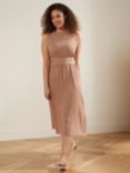 Truly Cotton Cheesecloth Midi Dress, Camel