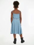 Calvin Klein Strappy Midi Denim Dress, Soft Light