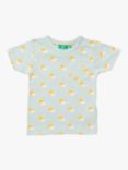Little Green Radicals Organic Cotton Sunshine Short Sleeve T-Shirt, Duck Egg Blue/Multi