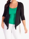 chesca Multiway Silk Linen Blend Cardigan, Black