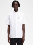 Fred Perry Cotton Short Sleeve Oxford Shirt, 100 White