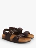 John Lewis Leather Backstrap Footbed Sandals, Dark Brown