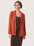 Soaked In Luxury Shirley Plain Open Neck Blazer, Auburn