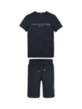 Tommy Hilfiger Kids' Logo Embroidered Cotton T-Shirt & Short Set, Black