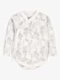 The Little Tailor Baby Woodland Print Bodysuit, White
