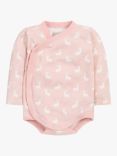 The Little Tailor Baby Hare Print Bodysuit, Pink