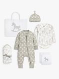 The Little Tailor Welcome Little Baby Gift Set, 4 pieces, White Woodland