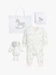 The Little Tailor Baby Sleepsuit and Bunny Gift Set, Blue Hare