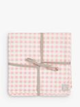 The Little Tailor Large Muslin Blanket, 112 x 112cm, Pink Gingham