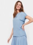 Saint Tropez Briana Short Sleeve Blouse, Blue