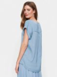 Saint Tropez Briana Short Sleeve Blouse, Blue