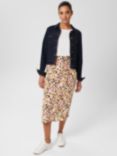 Hobbs Rhiannon Spot Print Midi Skirt, Ivory/Multi