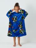 Brand Threads Kids' Hogwarts Oversized Fleece Hooded Blanket, Navy
