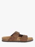 John Lewis Two Strap Footbed Suede Sandals, Castana