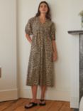 Albaray Organic Cotton V-Neck Midi Dress, Multi