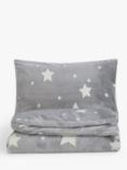 John Lewis Kids' Glow in the Dark Star Print Fleece Duvet Cover & Pillowcase Set