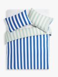 John Lewis ANYDAY Block Stripe Reversible Pure Cotton Duvet Cover Set