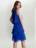 Gina Bacconi Samira Short Sleeve Tiered Dress, Cobalt